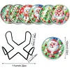 [Upgrade]6pcs Set Xmas Theme DIY Diamond Painting Coasters Kit with Holder for Craft Gift