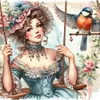 Diamond Painting-DIY Full Round Drill Swing Lady