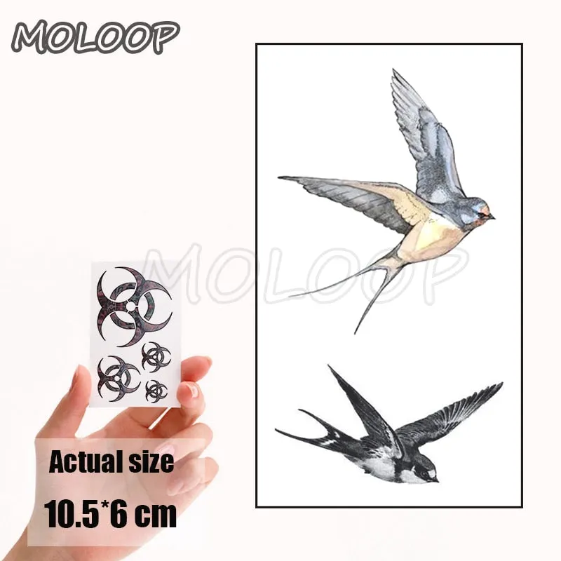 Tattoo Sticker Little Half Face Cat Element Small Animal Flower Water Transfer Temporary Fake Body Art Tatoo for Kid Girl Boy