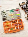 63pcs Fishing Lures Kit Soft and Hard Bait Set with Tackle Box Fishing Lures Set