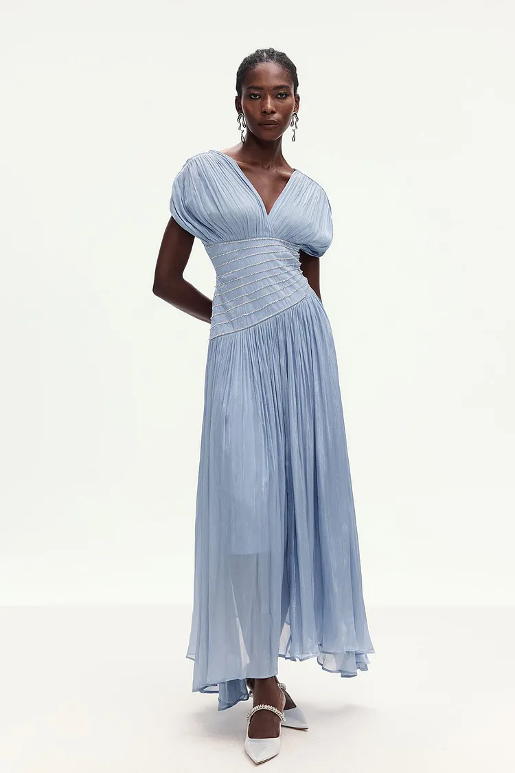 Bohumila Ruch Plunge Maxi Dress