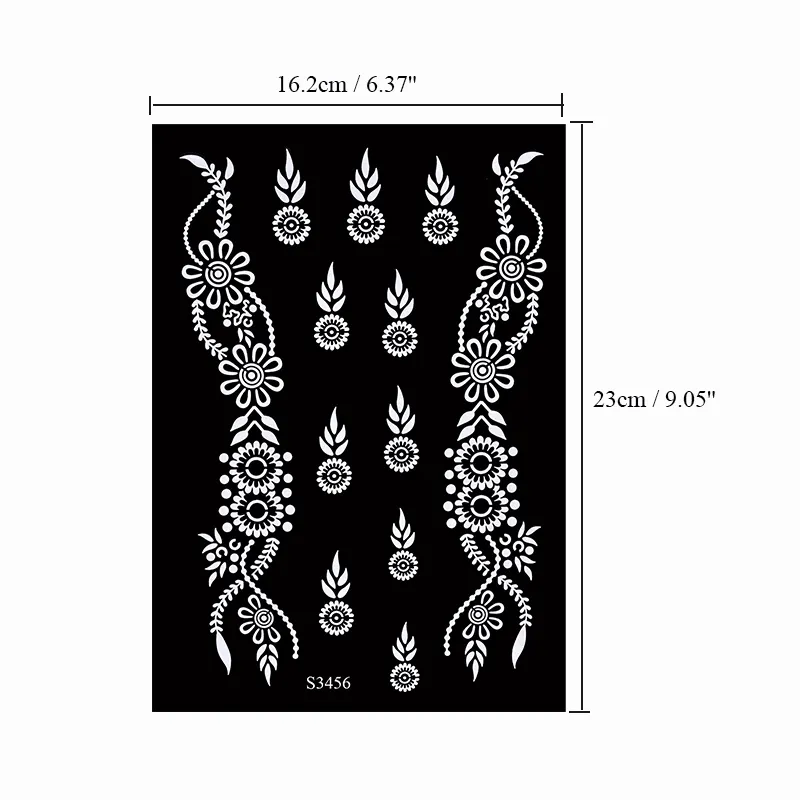 Sdrawing Tattoo Stencils Reusable Painting Stencil for Hand Body Art Flower Temporary Tattoo Template Sleeve Wedding Bride Beauty