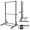 [US Local Warehouse] Mobile Freestanding Vertical Bike Rack with Locking Casters & 6 Hooks Bicycle Storage Vertical Bike Storage Stand Holds Up To 5 Bikes Height Adjustable for Garage Basement & Home