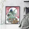 >SALE<Embroidery Cotton Thread 14CT Print Castle Guardian Cross Stitch Kit 40x49cm