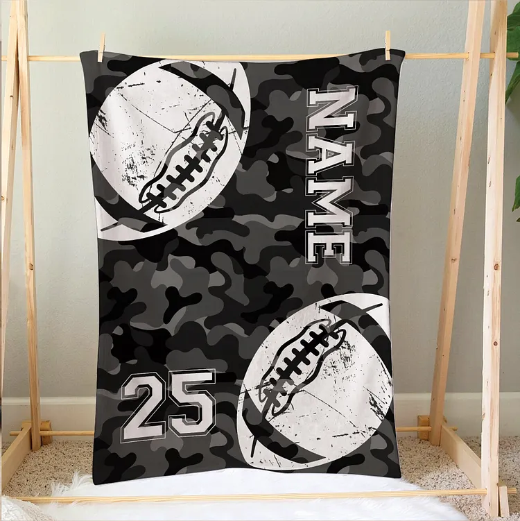 Personalized Football Blanket, Football Soft Cozy Blankets | BKKid438