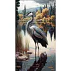 (Big Size)Heron  Lake-Full Round Diamond Painting 40*70CM