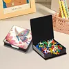 (US Local)PU Butterfly Flower Diamond Painting Notecard Box with 160 Sheets of Paper