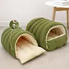 Warm Enclosed Cat Bed Cozy Plush Cats Tent Calming Pet Nest Cave for Cats Dogs