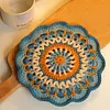 Crochet Colorful Mandala Coaster Handmade DIY Material Package with Crochet Hook