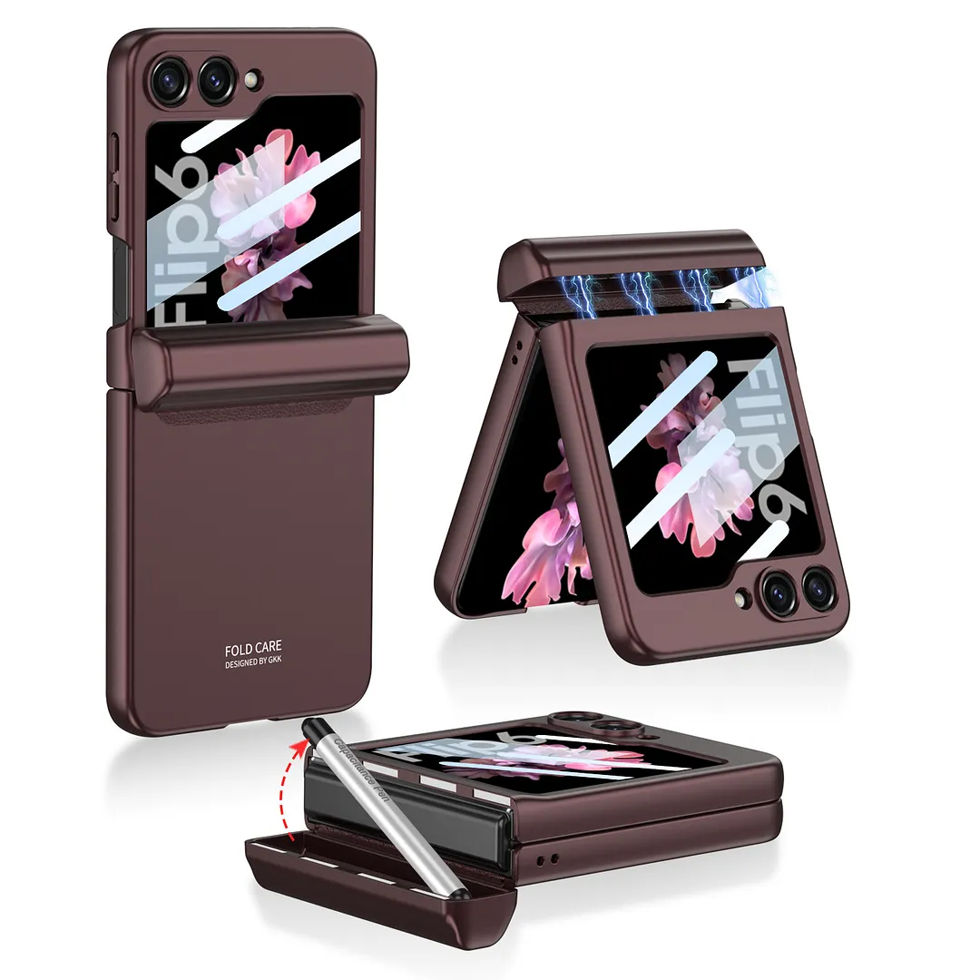 Samsung ZFlip5 /ZFlip6 Magnetic Hinge Hidden Pencil Case Phone Case