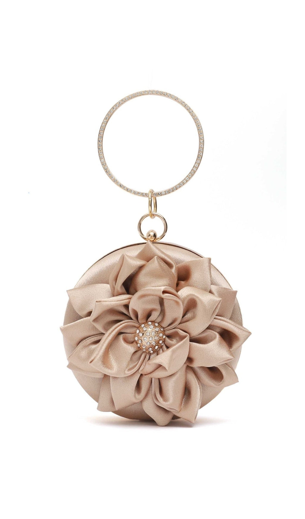 Angelica Flower & Rhinestone Decor Clutch Flowering Girl
