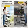 [US Local Warehouse] 5 Step Ladder w/ Wide Anti-Slip Pedal Support 330lbs Folding Step Stool for Home