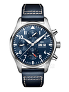 IWC Pilot kronogr&aacute;f Rozsdamentes ac&eacute;l &eacute;s k&eacute;k bőr &oacute;ra, k&eacute;k sz&aacute;mlap IW378003