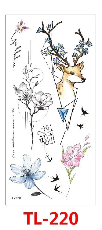Waterproof Temporary Tattoo Sticker Mermaids Animals Flowers Designs Tattoos Body Art Arm Fake Tatoo Women Men