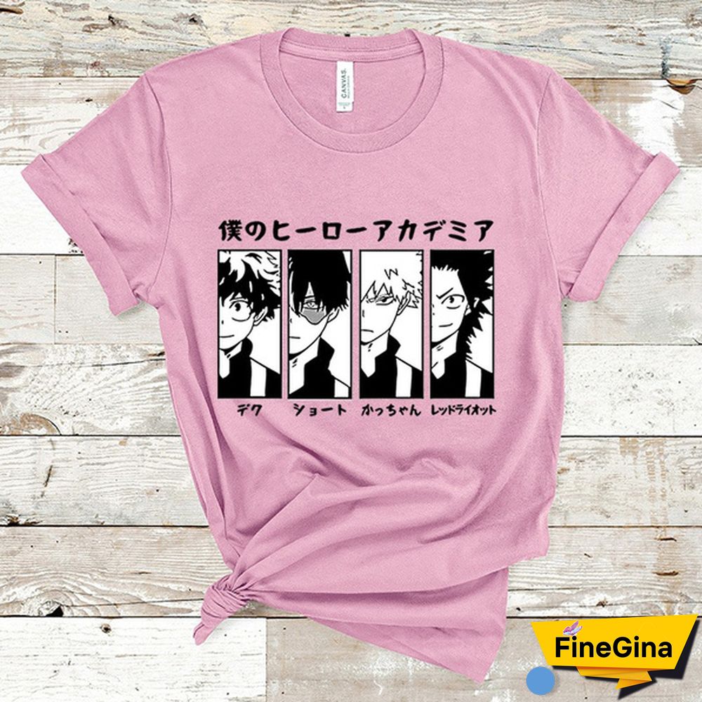 My Hero Academia Graphic Print T Shirt Men Women Casual Round Neck Short Sleeve Tee Tops