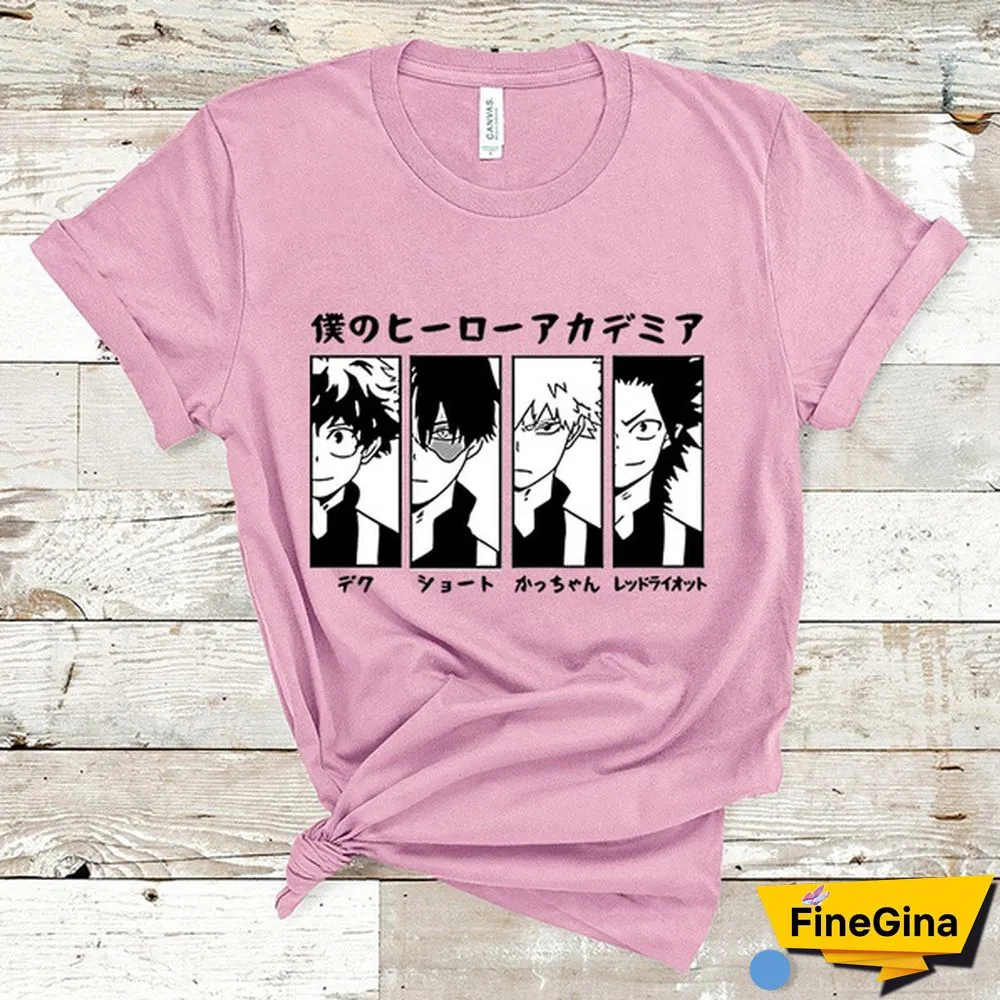 My Hero Academia Graphic Print T Shirt Men Women Casual Round Neck Short Sleeve Tee Tops