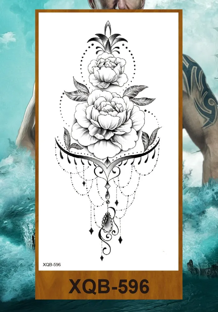 Temporary Tattoos Stickers Woman Arm Neck Chest Fake Necklace Tattos Girl Flower Cute Pussy Cat Body Makeup Waterproof Serpenti