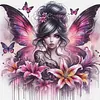 Butterfly Fairy-11CT Stamped Cross Stitch 50*50cm/19.69*19.69in