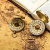 Mini Portable Copper Navigation Compass Outdoor Luminous Flip Compasses