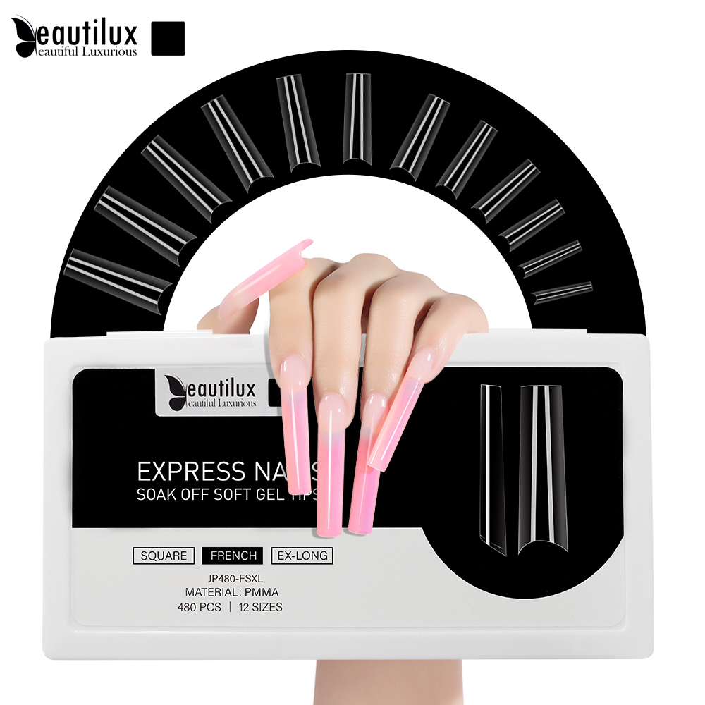 CAPSULE NAILS 480pcs|FRENCH|SQUARE|EXTRA LONG