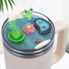 Acrylic Lid Charms Pendant Decor with Straw Topper for Stanley Cup 40oz (Green)