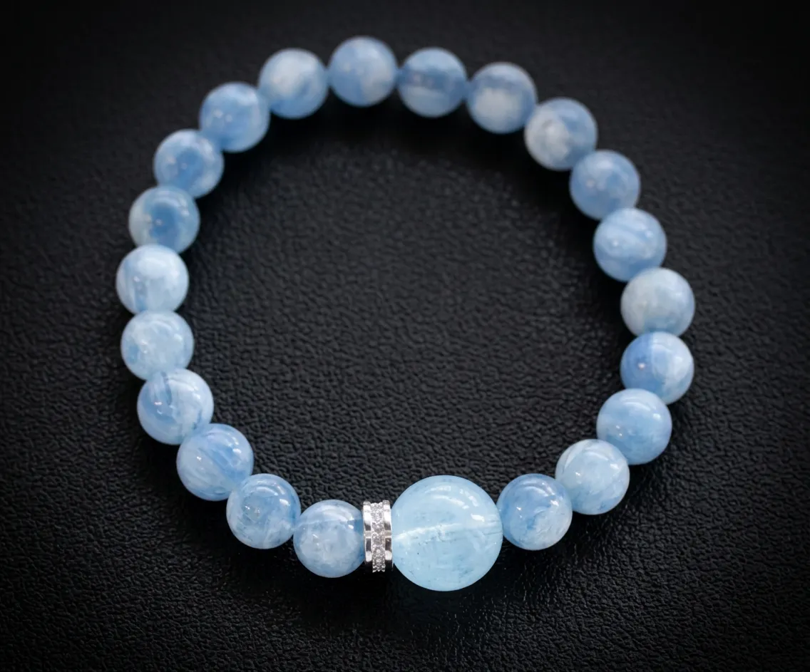 Celestial Impression: Collector-Grade Kyanite & Azure Crystal Bracelet