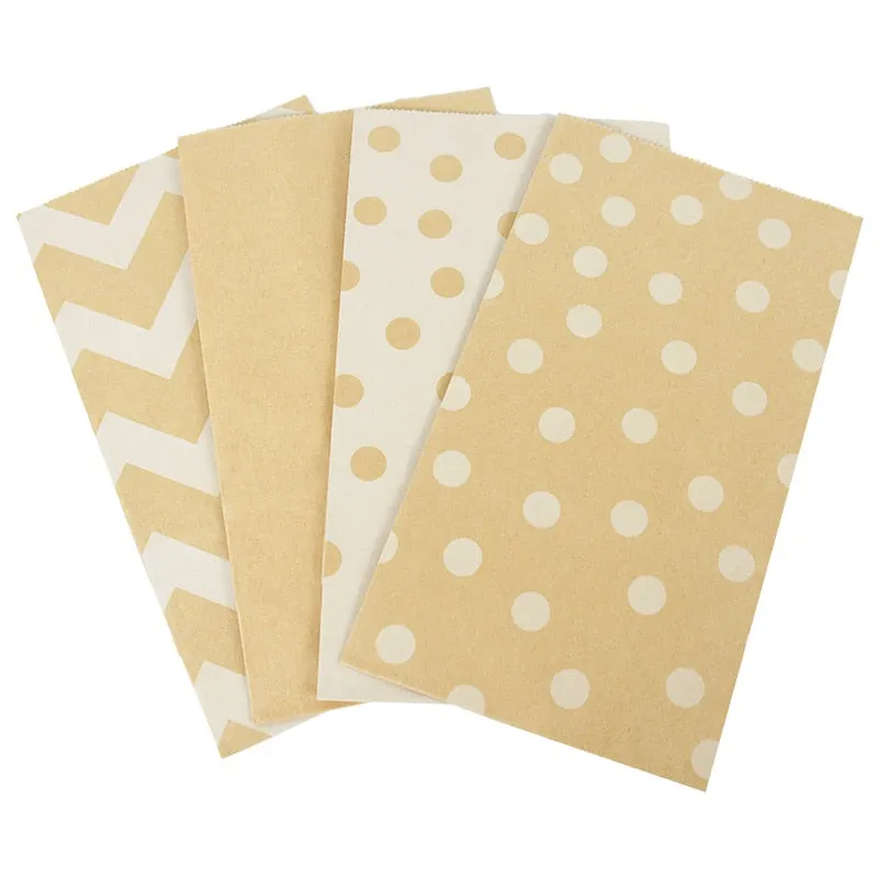 10pcs Kraft Paper Bag Biscuit Candy Food Cookie Snacks Baking Takeaway Bag Wedding Birthday Party Eid Ramadan Gift Packaging