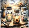 (Multi-Style) Sunflowers Bottles Quotes - 11CT Stamped Cross Stitch