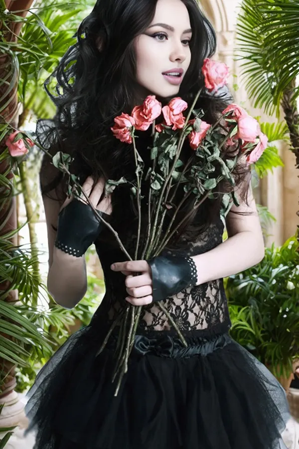 Women Black Swan Latex Gloves Blackest Swans - Long High-Gloss