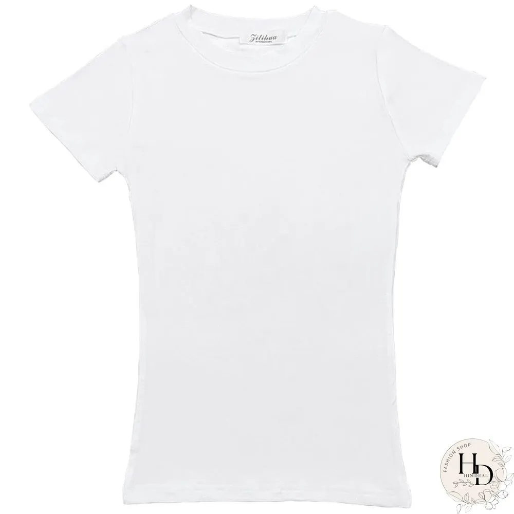 Aossviao Summer Character T-Shirts Fashion Girls Tops Short Sleeve Slim T-Shirts Korean Women Cotton Tee Shirt Femme