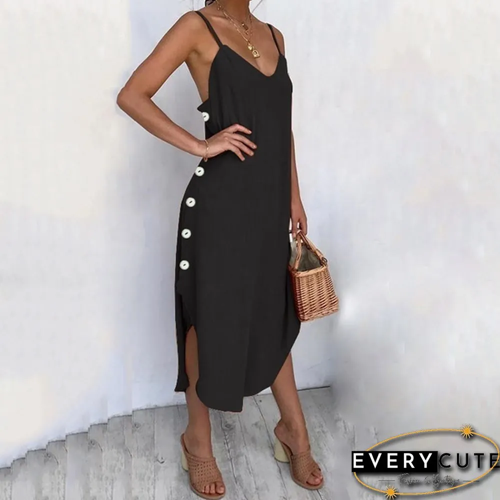 Women Summer Long Dress Spaghetti Strap V Neck Irregular Hem Holiday Casual Party Dress Sundress Plus Size S-5XL