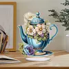 >SALE<2D Flat Flower Cup Print DIY Desktop Diamond Art Kits Bedroom Table Decoration