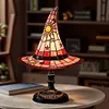 Stained Glass Witch Hat Lamp LED Creative Table Lamp Night Light for Home Decor