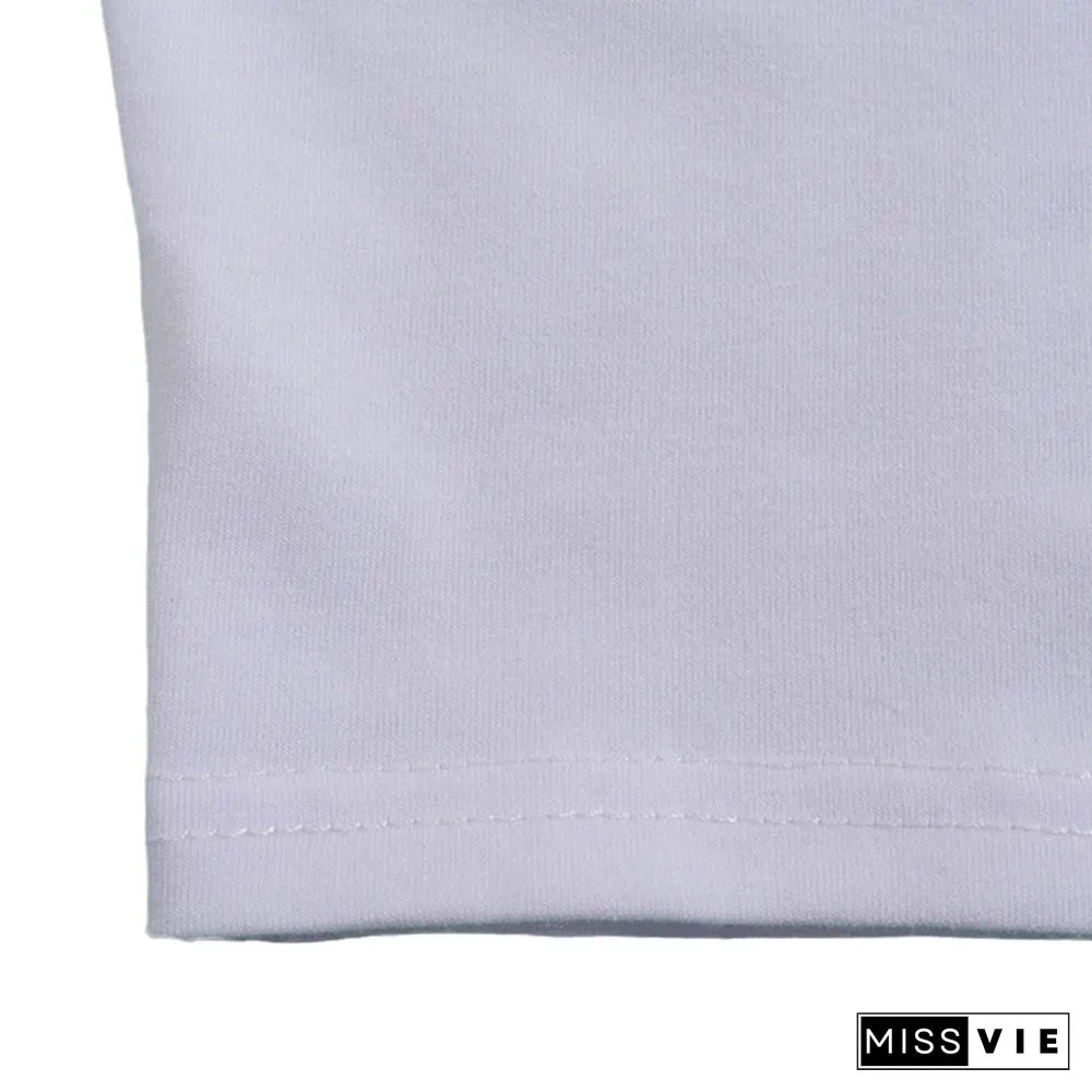 Sexy Women Streetwear Tees Summer Slim Short Sleeve Plain Stretch Zipper Pullover Crop Top Club High Waist T Shirt Purple White