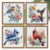 (4pcs) Flower Bird - 18CT Stamped Cross Stitch 20*20cm (Bundle Sale)