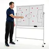 [US Local Warehouse] Mobile Double-Sided Soccer Coaching Board Height Adjustable Whiteboard with Wheels Dry Erase Board with Magnets Pen & Eraser for Coaches (Football)