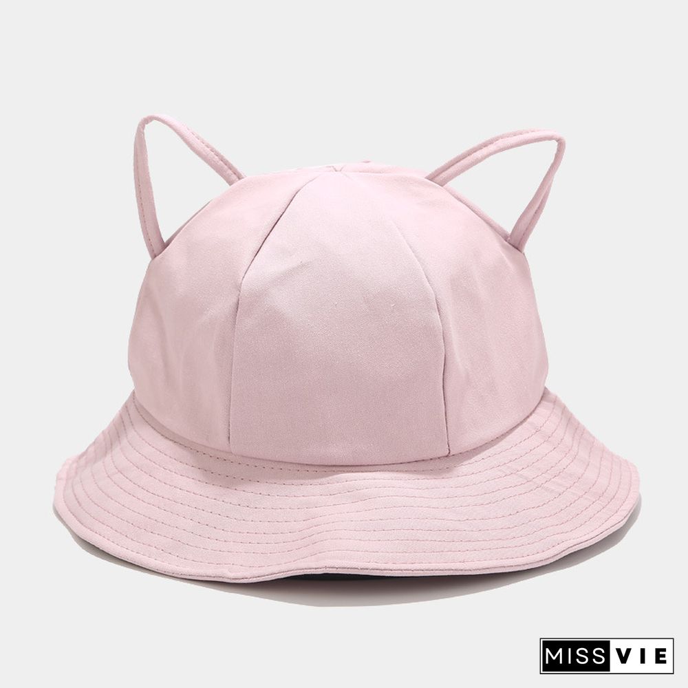 Cute Cat Ears Casual Fisherman Hat
