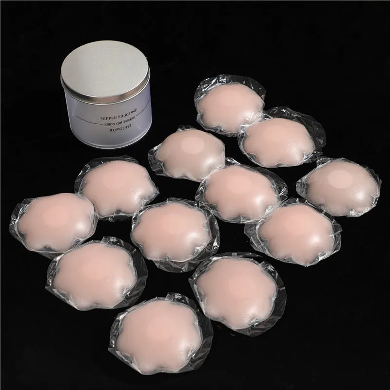 Reusable Women Breast Petals Lift Nipple Cover Invisible Petal Adhesive Strapless Backless Stick on Bra Silicone Breast Stickers