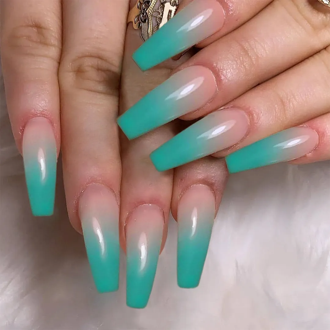 24Pcs Detachable False Nails Long Ballerina Artificial Fake Nails Full Cover Jelly Red Coffin Nail Tips DIY Manicure Tool-Nail Inspo