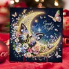 (US Local)6Pcs Moon Butterfly Diamond Painting Greeting Card Diamond Handmade Card