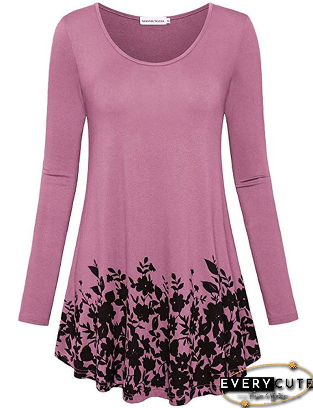 Women Autumn Fashion Floral Printed Tunics Women Basic Long Sleeve Casual Tops T-Shirt