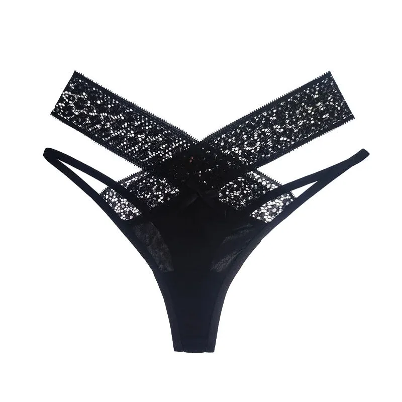 CINOON New Women Sexy Lace Panties Low-waist Underwear Thong Female G String Breathable Lingerie Hollow out Solid Intimates