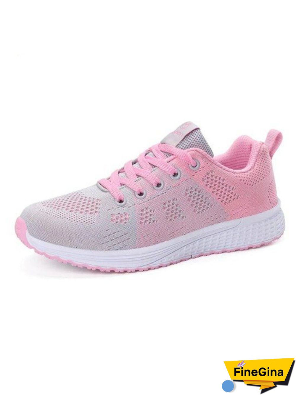 Contrasting Solid Color Breathable Mesh Casual Sneakers
