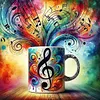 Cup Musical Notes-11CT Stamped Cross Stitch 40*40cm/15.75*15.75in