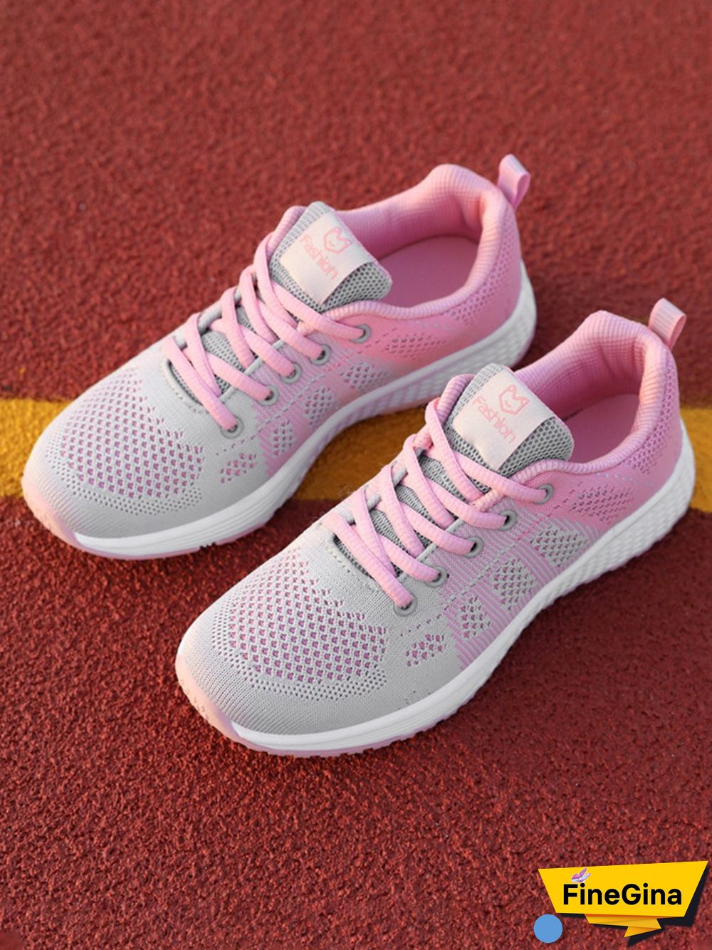 Contrasting Solid Color Breathable Mesh Casual Sneakers