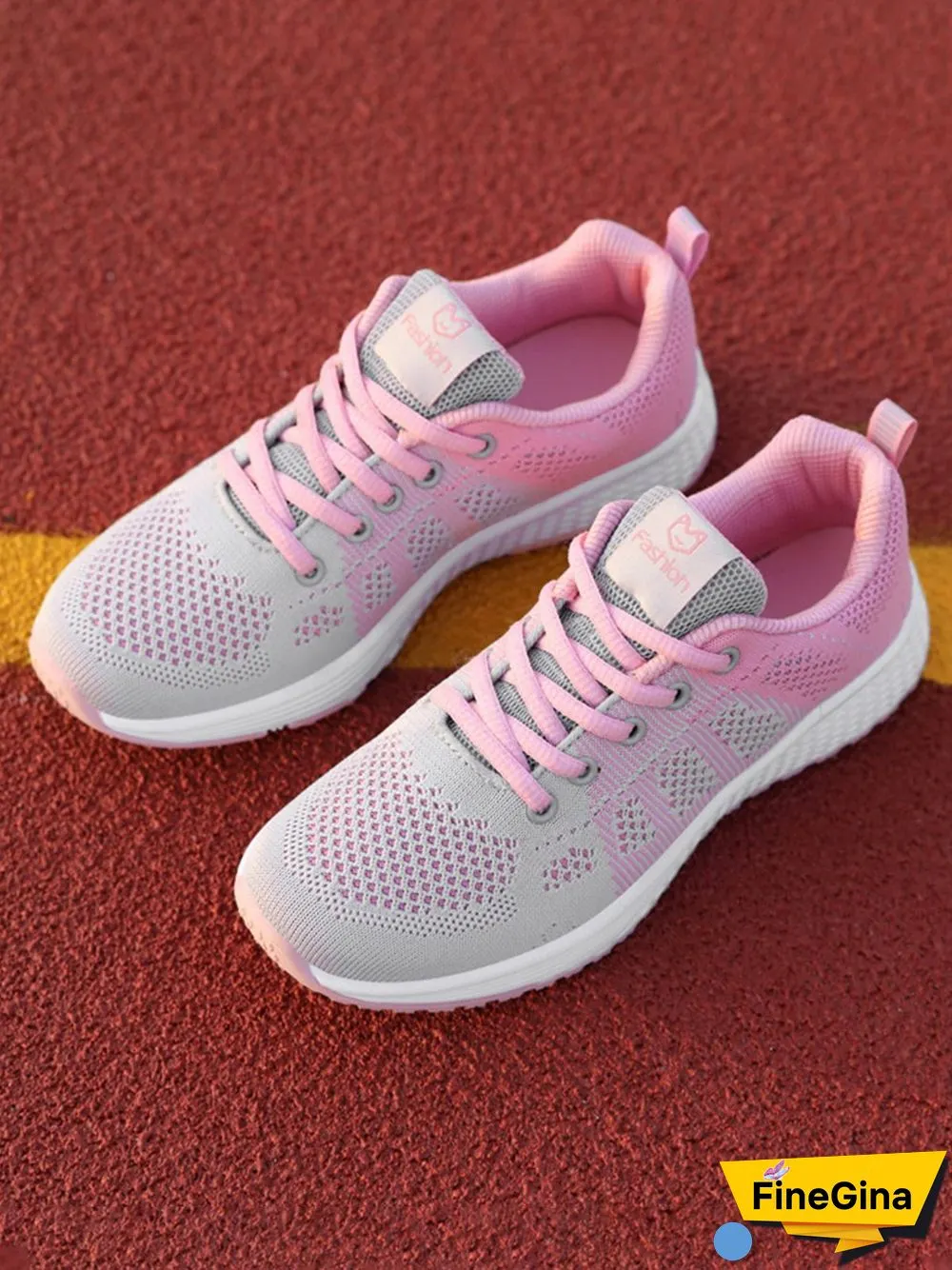 Contrasting Solid Color Breathable Mesh Casual Sneakers