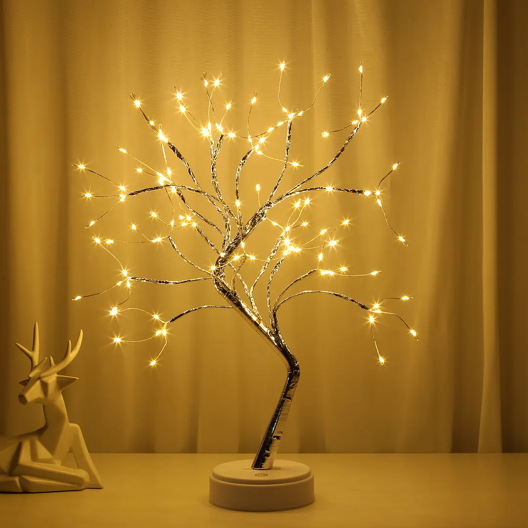 20 inch Tabletop Bonsai Tree Light, 108 LED Copper Wire Lamp (Warm White)