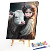 【Limited Stock Sale】Cute Pets Girls-Paint by Numbers Acrylic Painting 40*50CM