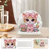 Acrylic Cat Diamond Painting Napkin Rack Decor for Home Office Decor
