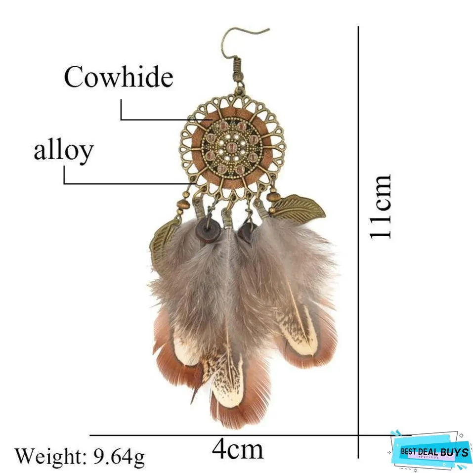 Bohemia Feather Tassels Earrings Accessories